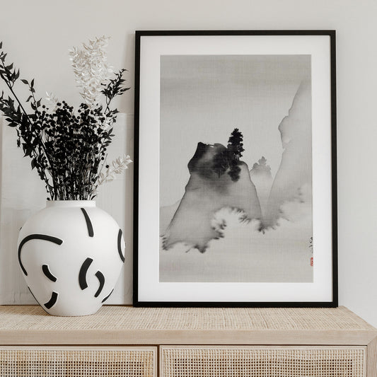 Mountains (right From the Triptych Three Evening Scenes) (19th Century) - Art Print by Suzuki Kiitsu