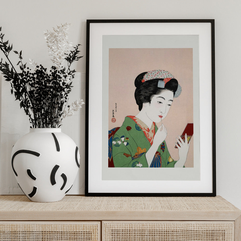 Woman Applying Rouge (1920) - Art Print by Goyō Hashiguchi