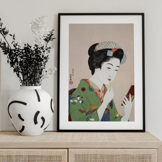 Woman Applying Rouge (1920) - Art Print by Goyō Hashiguchi