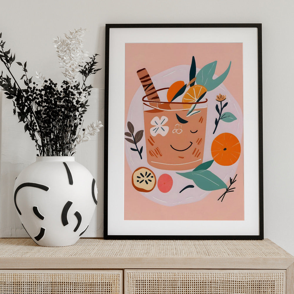 Cinnamon & Orange Cocktail - Art Print by Uma Gokhale