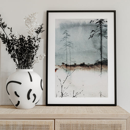 Misty Forest Calm - Art Print by Treechild