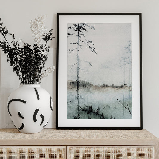 Misty Forest Calm - Art Print by Treechild
