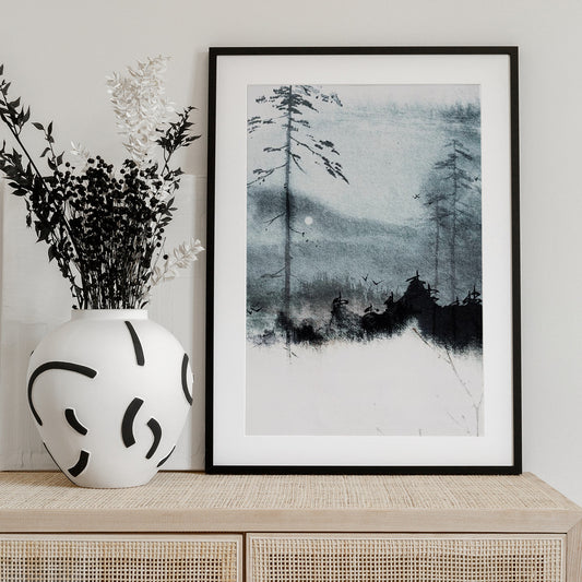 Moonlit Forest - Art Print by Treechild