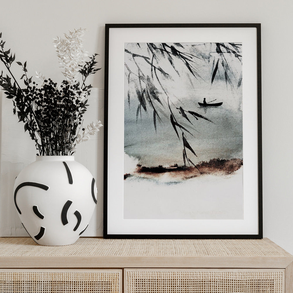 Canoe at Dusk - Art Print by Treechild