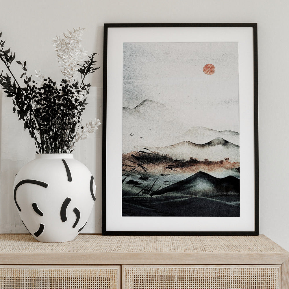 Misty Sunrise Peaks - Art Print by Treechild
