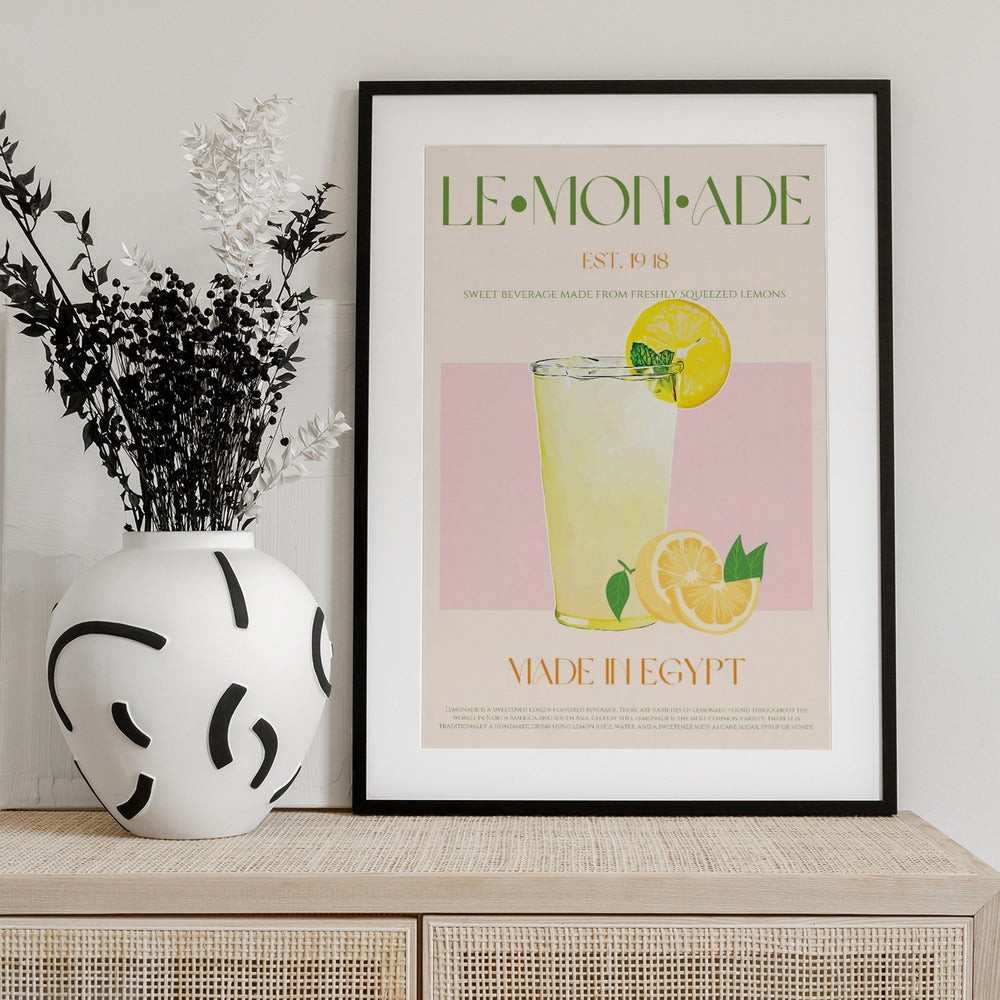 Refreshing Glass of Lemonade - Art Print by Nazma Khokhar