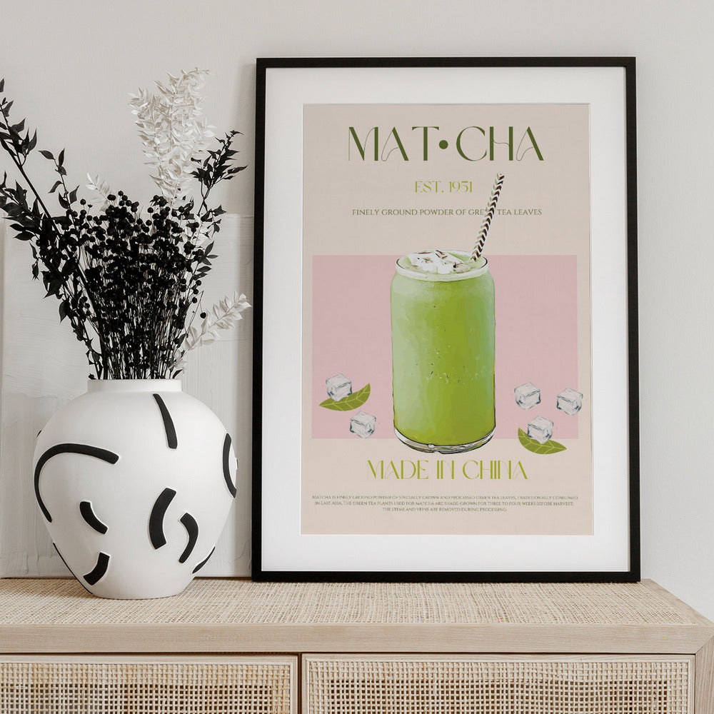 Chilled Matcha Drink - Art Print by Nazma Khokhar