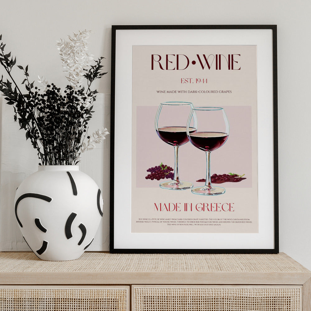 Greek Wine Elegance - Art Print by Nazma Khokhar
