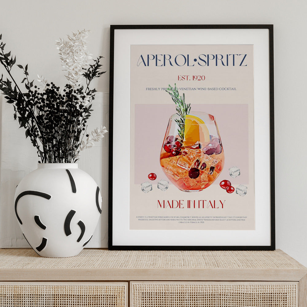 Aperol Spritz Cocktail - Art Print by Nazma Khokhar