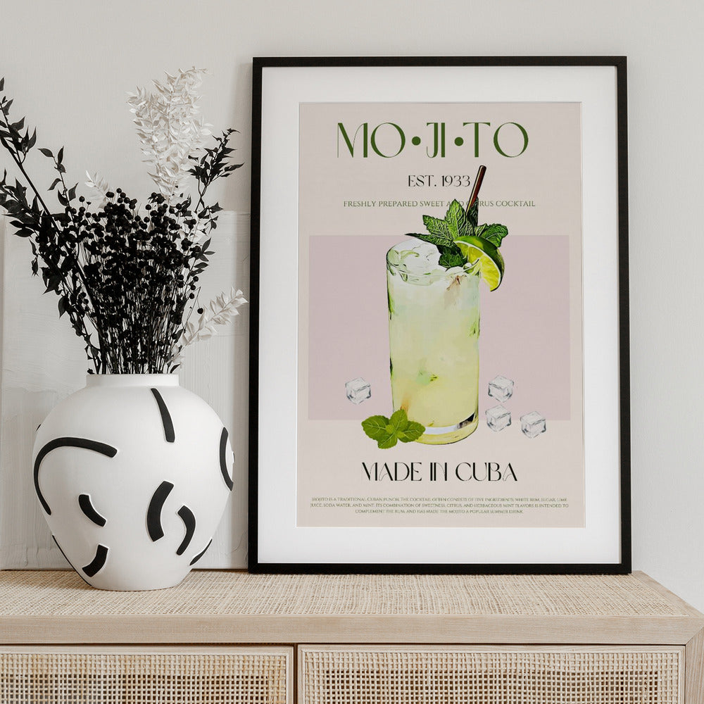 Mojito Print Cocktail - Art Print by Nazma Khokhar
