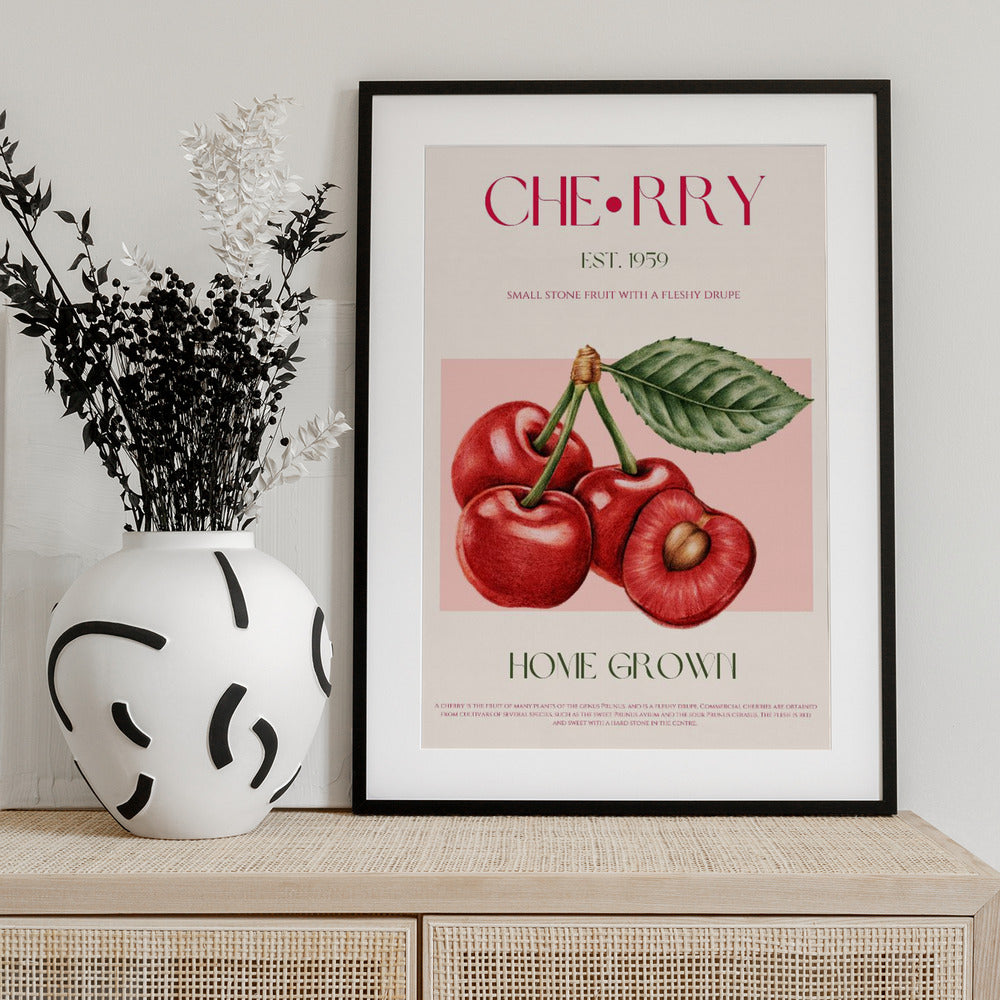 Sweet Red Cherries - Art Print by Nazma Khokhar