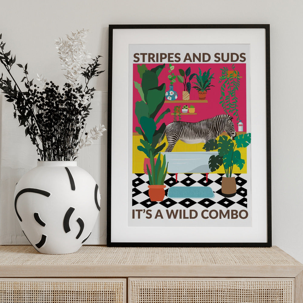 Stripes and Suds by WallChart Art Studio