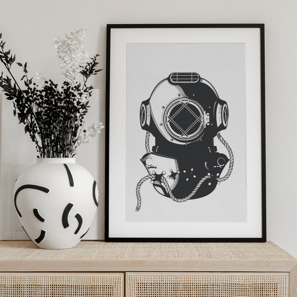 Vintage Diver - Art Print by Nicholas