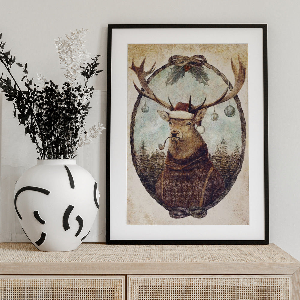 Thinking Wild Christmas - Art Print by Mike Koubou