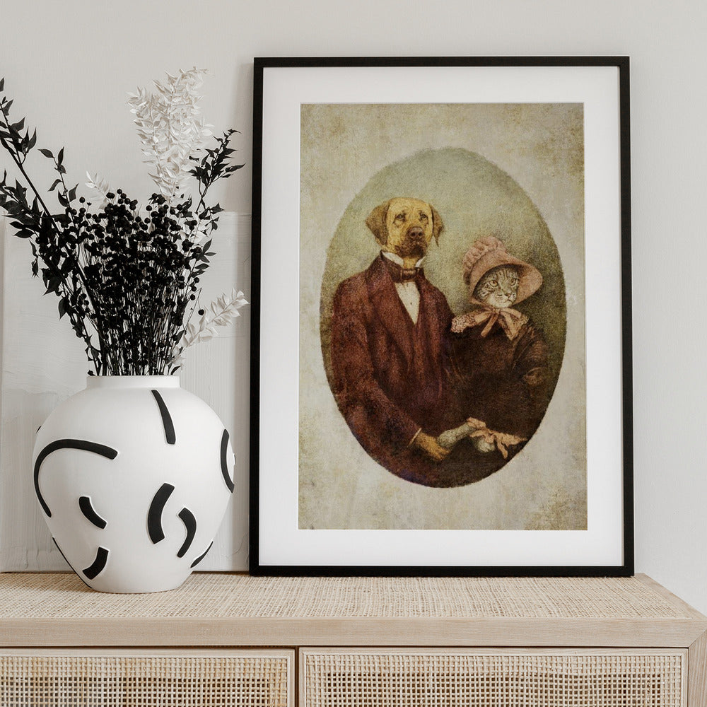 Victorian-style Portrait Couple - Art Print by Mike Koubou