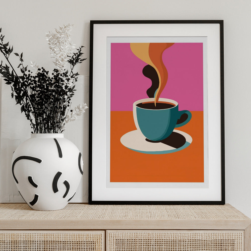 Coffee Steam Pink - Art Print by WallChart Art Studio