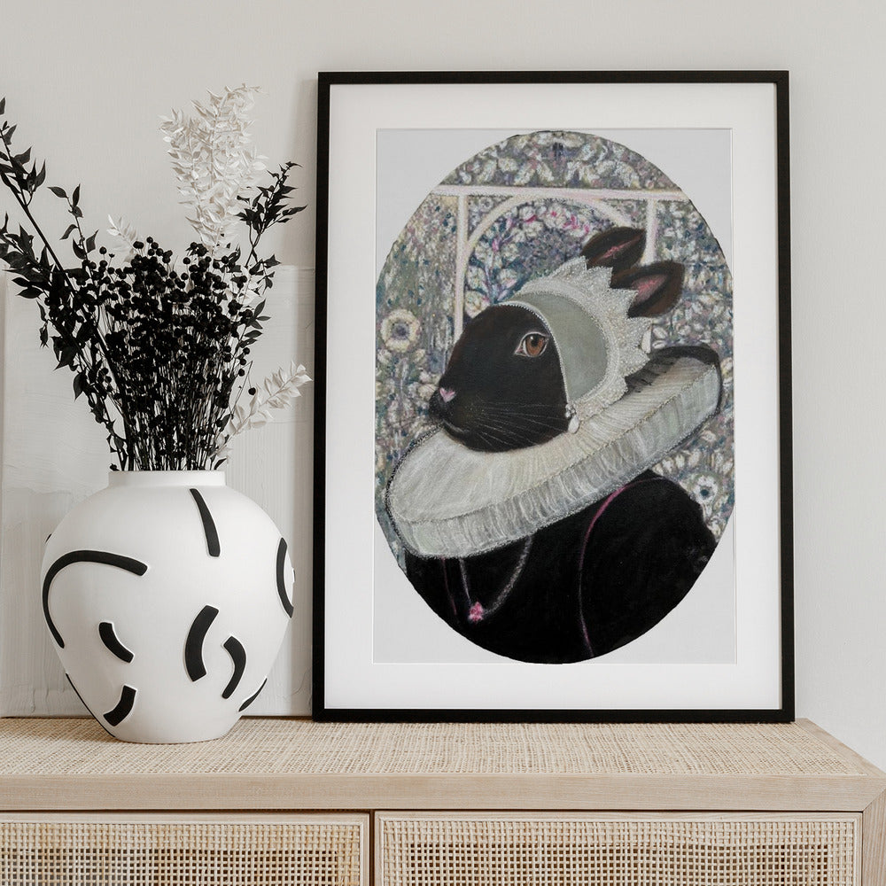 Regal Rabbit Portrait - Art Print by Karenina Fabrizzi