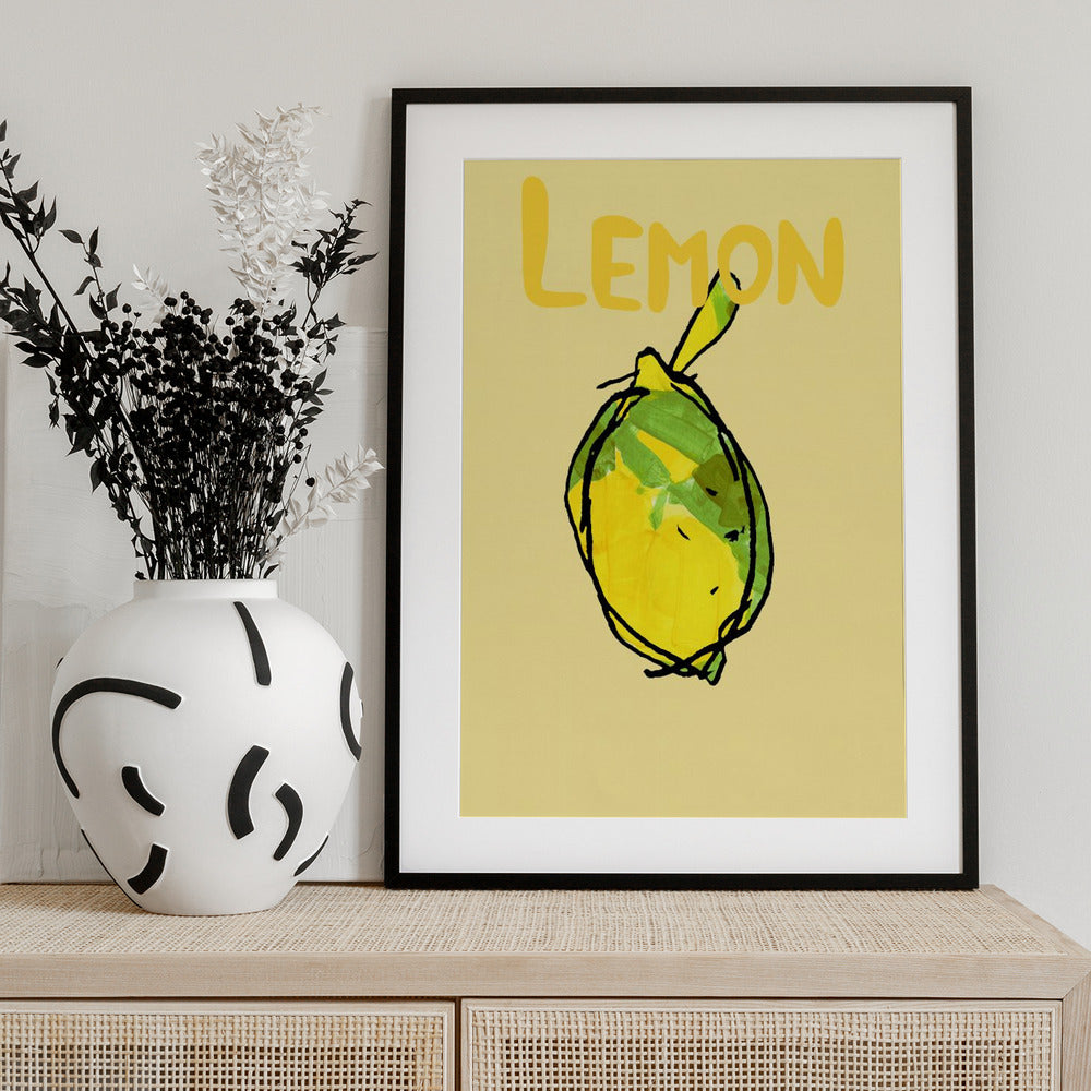 Yellow and Green Lemon - Art Print by casa cartissi