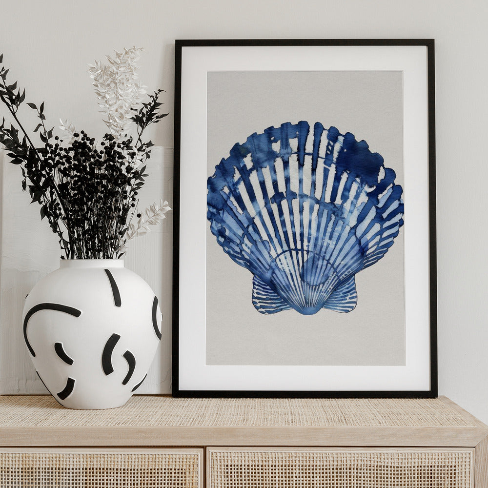 Indigo Seashell - Art Print by Treechild