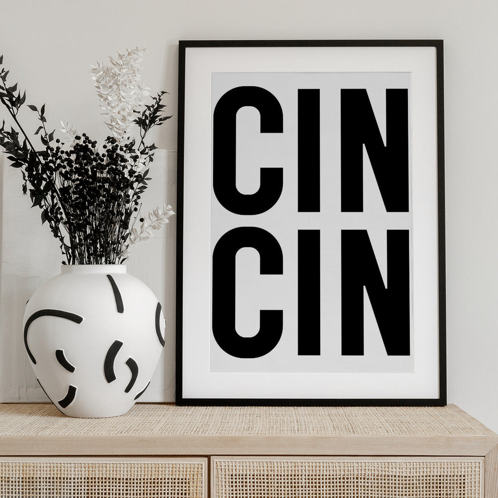 Cin Cin - black - Art Print by Ohkimiko