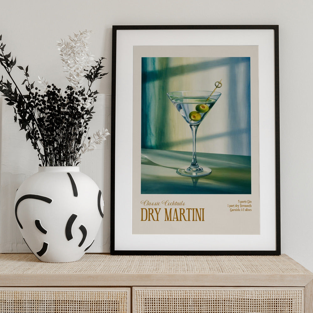 Classic Cocktails - Dry Martini - Art Print by Andreas Magnusson
