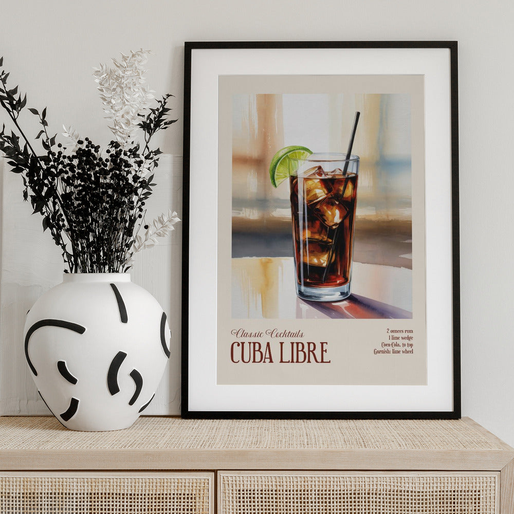 Classic Cocktails - Cuba Libre - Art Print by Andreas Magnusson