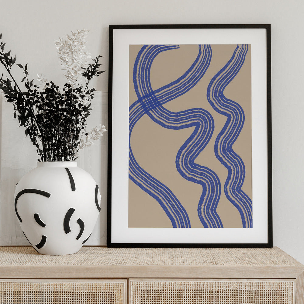 Blue Minimal Line - Art Print by THE MIUUS STUDIO