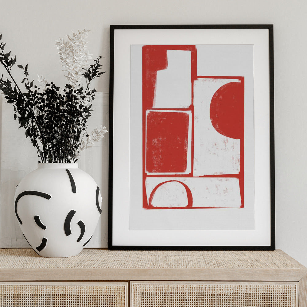 Red Geometric Balance - Art Print by THE MIUUS STUDIO