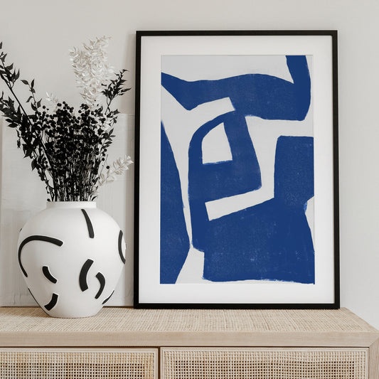 Blue Shapes - Art Print by THE MIUUS STUDIO