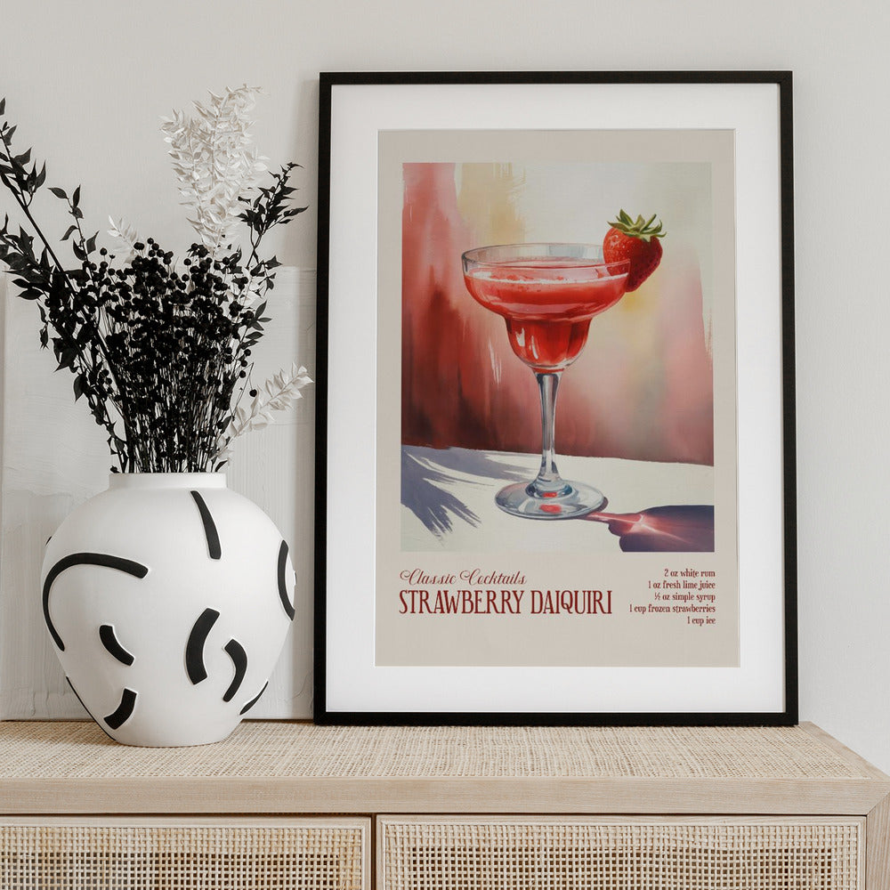 Classic Cocktails - Strawberry Daiquiri - Art Print by Andreas Magnusson