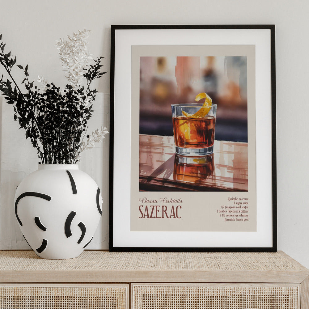Classic Cocktails - Sazerac - Art Print by Andreas Magnusson