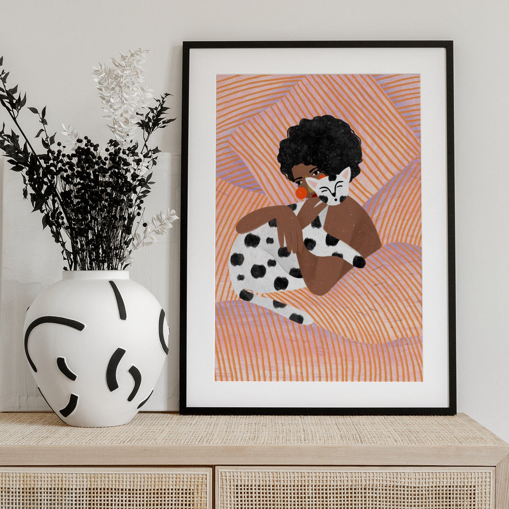 Cat Cuddle - Art Print by Bea Müller