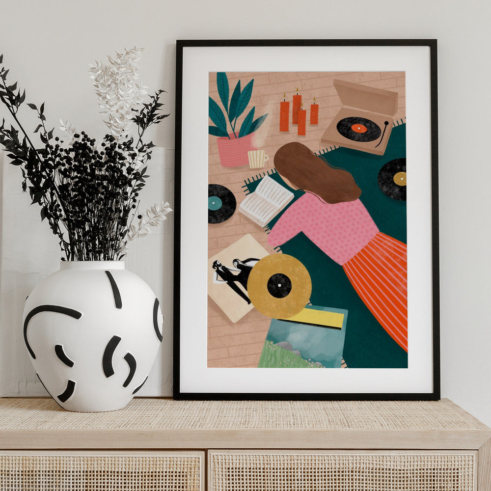 Record Playing - Art Print by Bea Müller