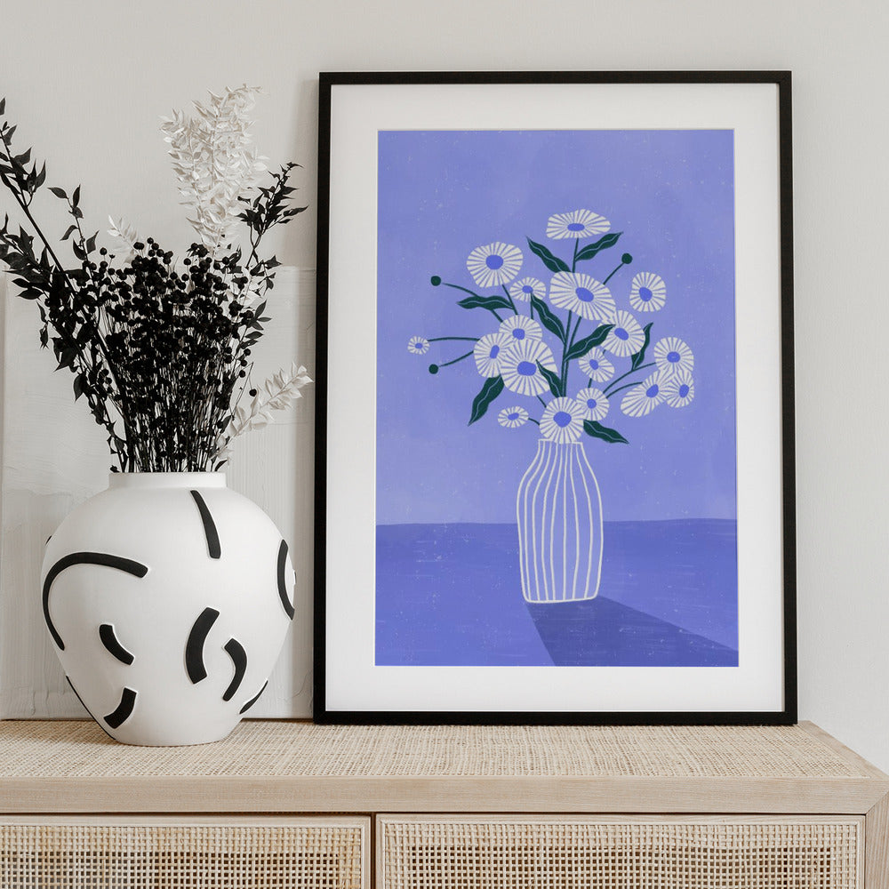 Flowers In Blue - Art Print by Bea Müller
