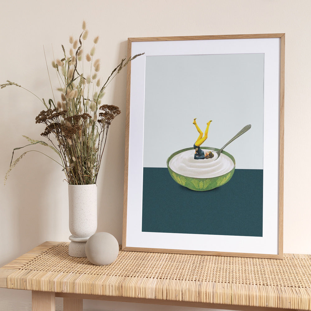 Yoga in my yogurt - Art Print by Maarten Léon