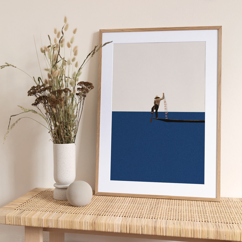 Fishing for compliments - Art Print by Maarten Léon