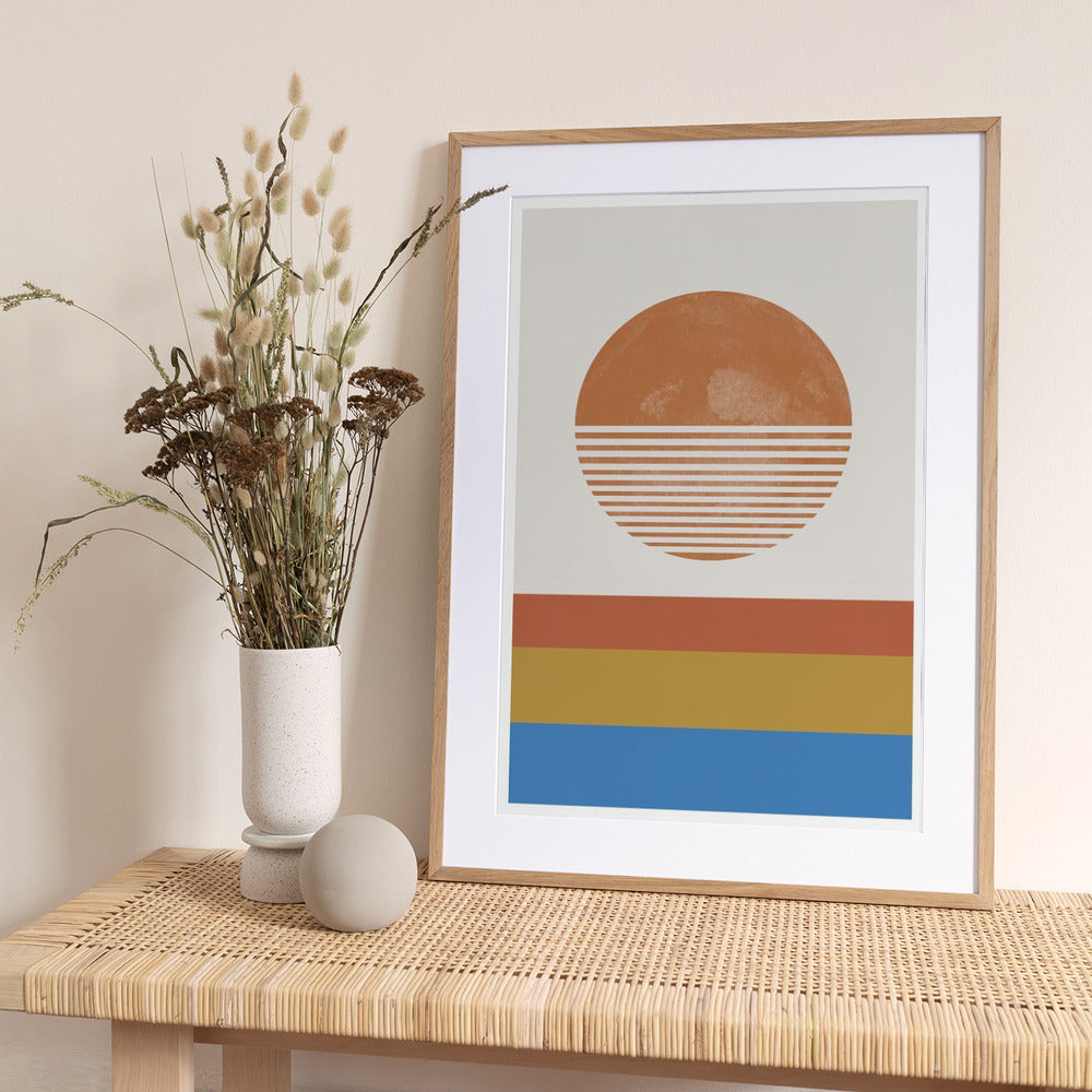 Striped Horizon Sun - Art Print by THE MIUUS STUDIO
