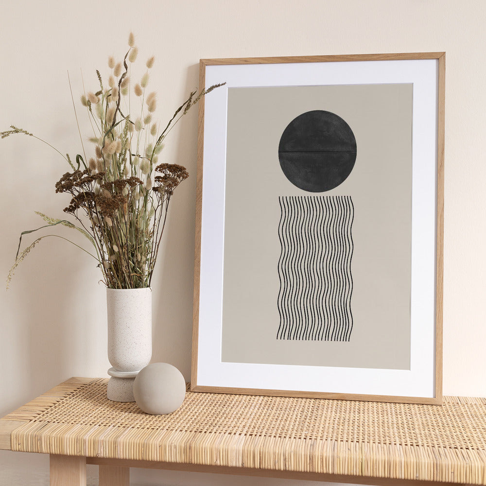 Wave and Eclipse - Art Print by THE MIUUS STUDIO