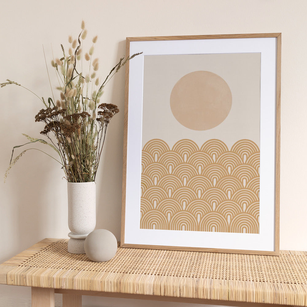 Golden Sun Waves - Art Print by THE MIUUS STUDIO