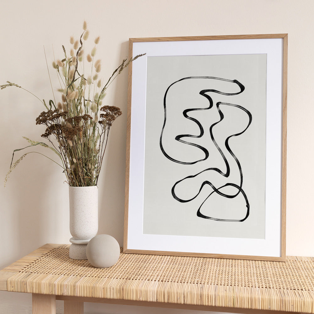 Curved Monochrome Paths - Art Print by THE MIUUS STUDIO