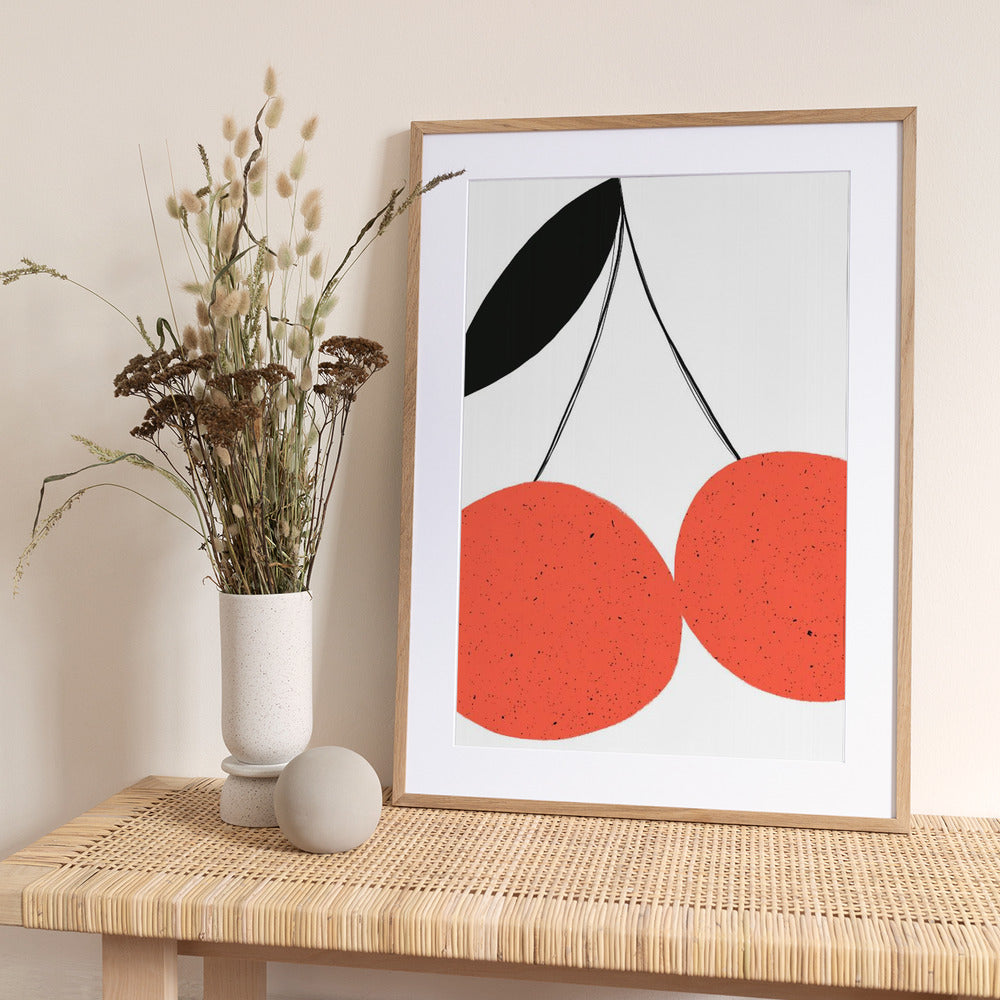 Red Cherries - Art Print by uplusmestudio