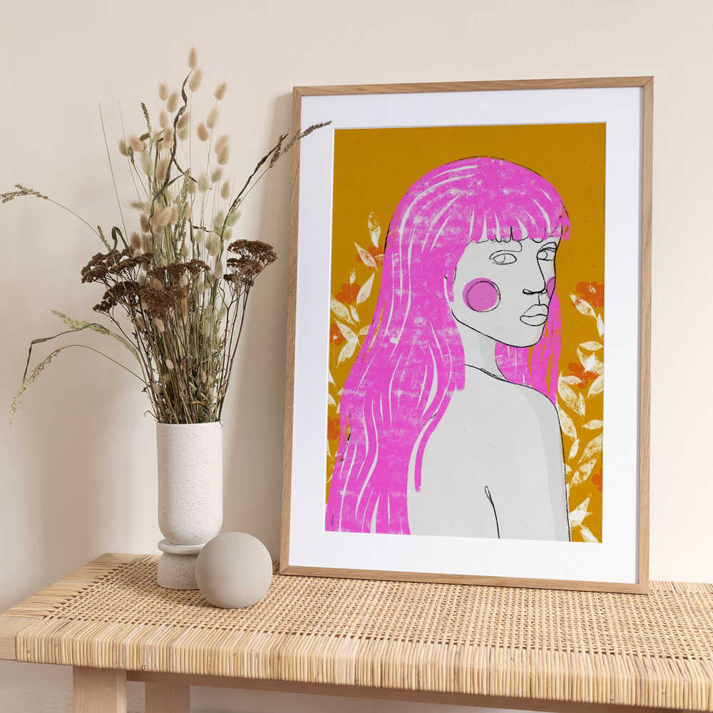 Pink Whisper Gaze - Art Print by Treechild