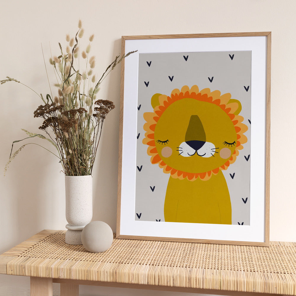 Dreamy Lion - Art Print by Treechild