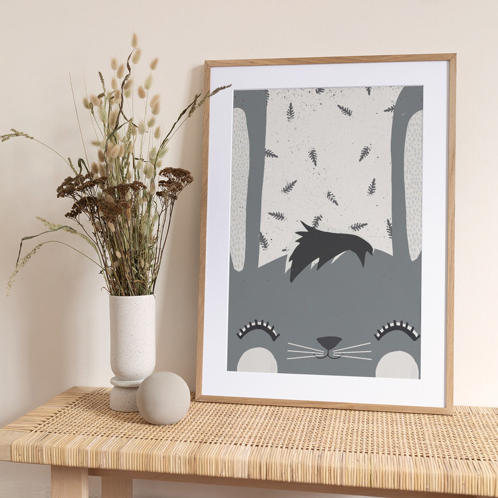 Whiskered Serenity - Art Print by Treechild
