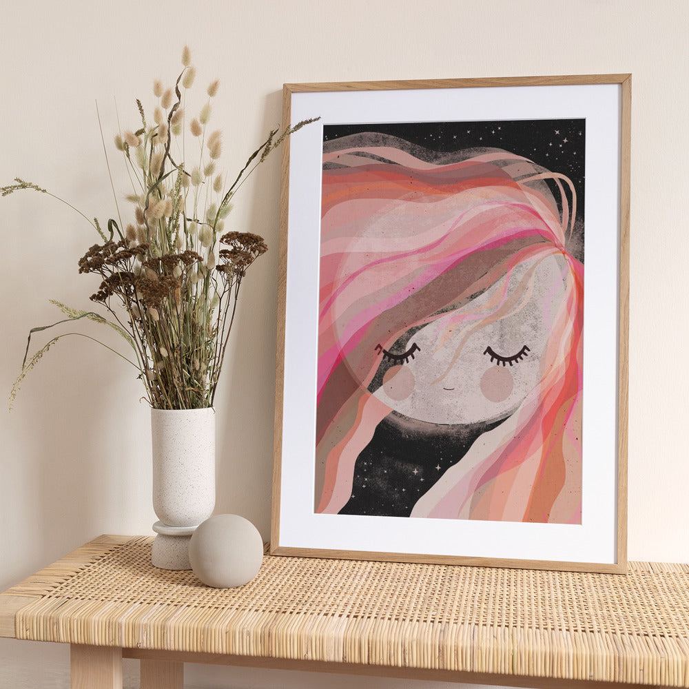Dreamy Moon Whispers - Art Print by Treechild