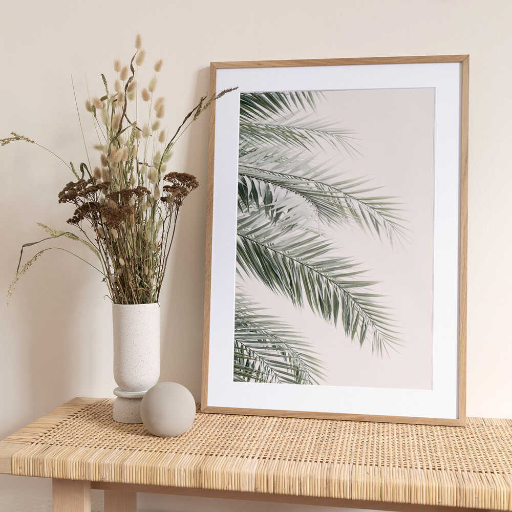 Blush Palm Leaves - Art Print by Kathrin Pienaar