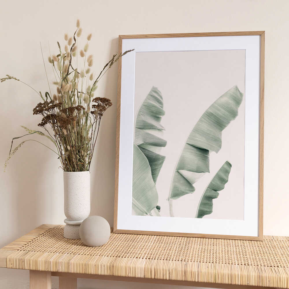 Blush Banana Leaves - Art Print by Kathrin Pienaar