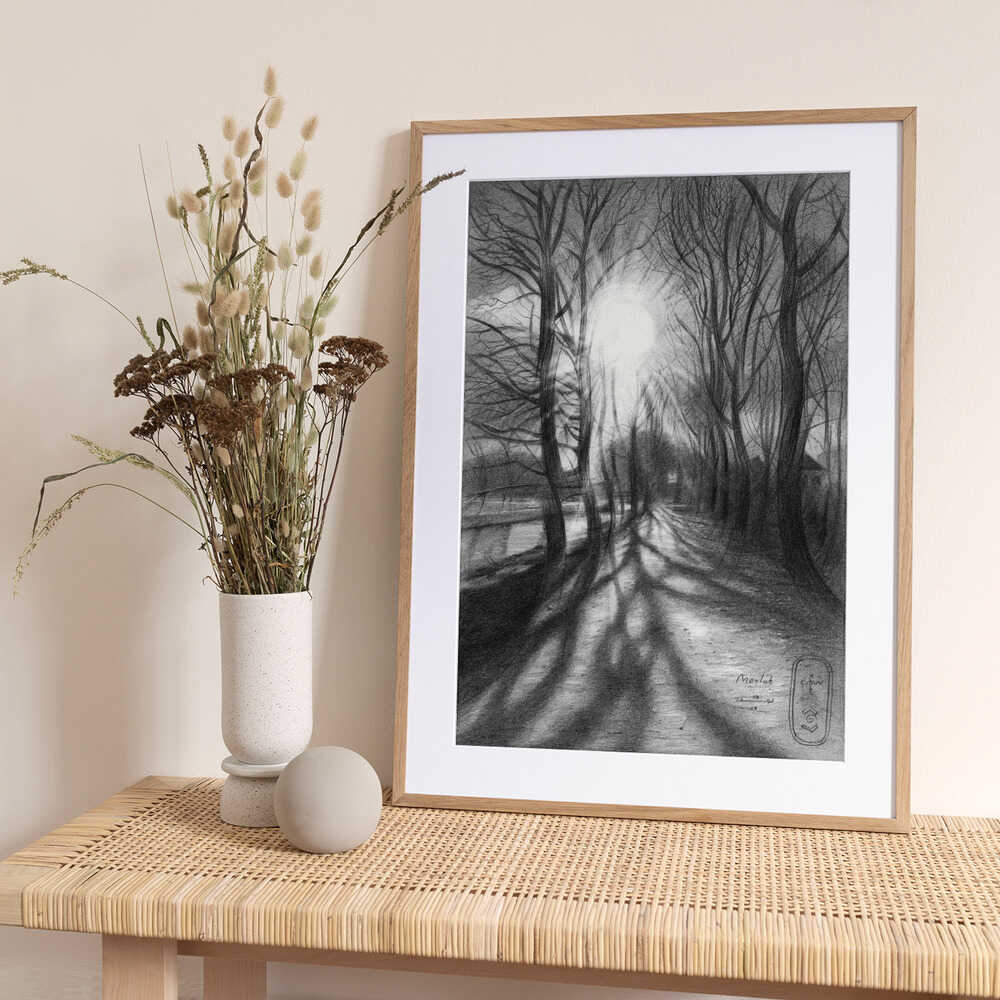 Path of Winter Light - Art Print by Corné Akkers
