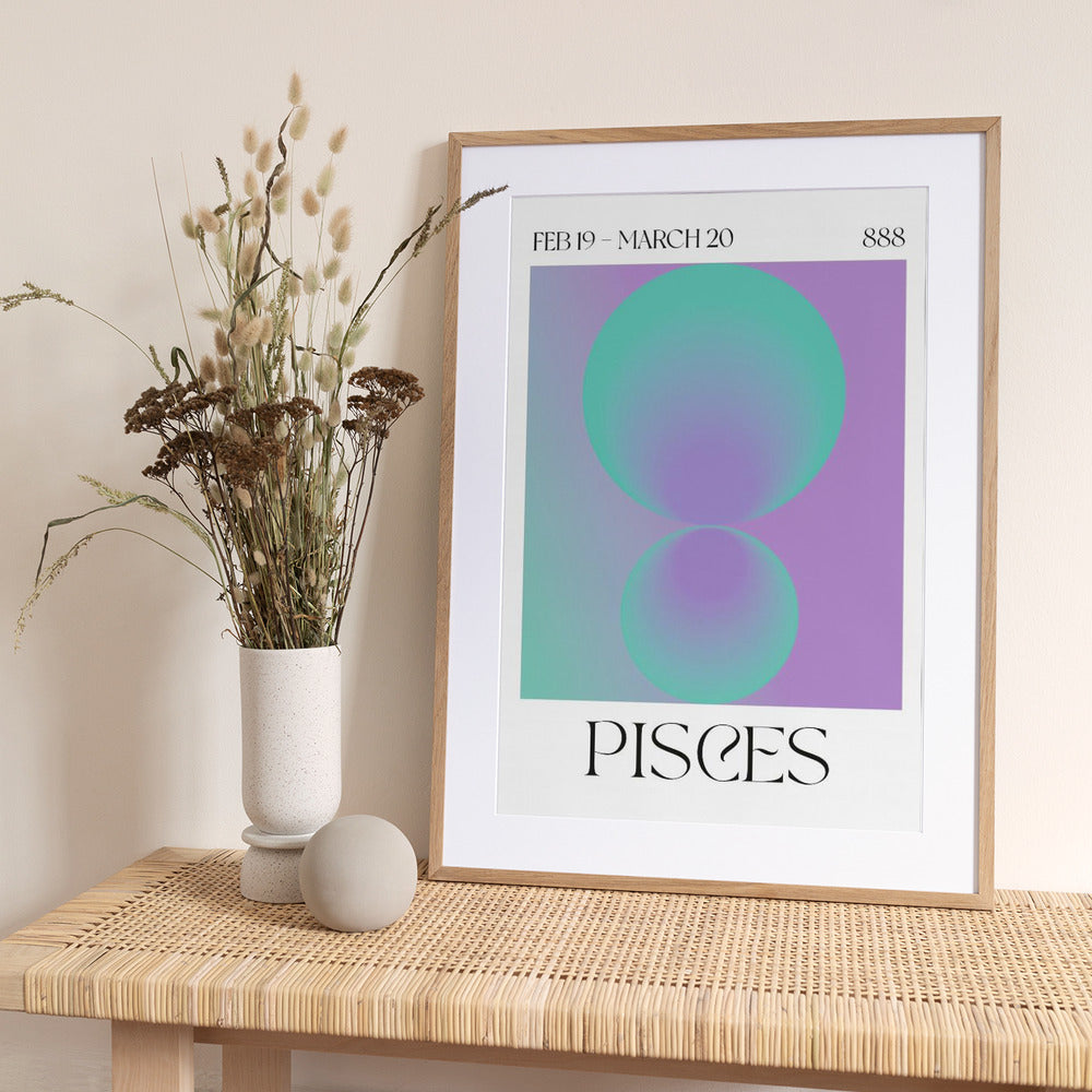 Pisces Aura Angel Number 888 - Art Print by Valeria Castillo