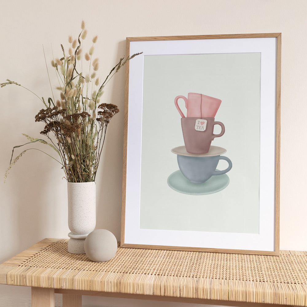 I Love TEA - Art Print by Aminah Eleonora